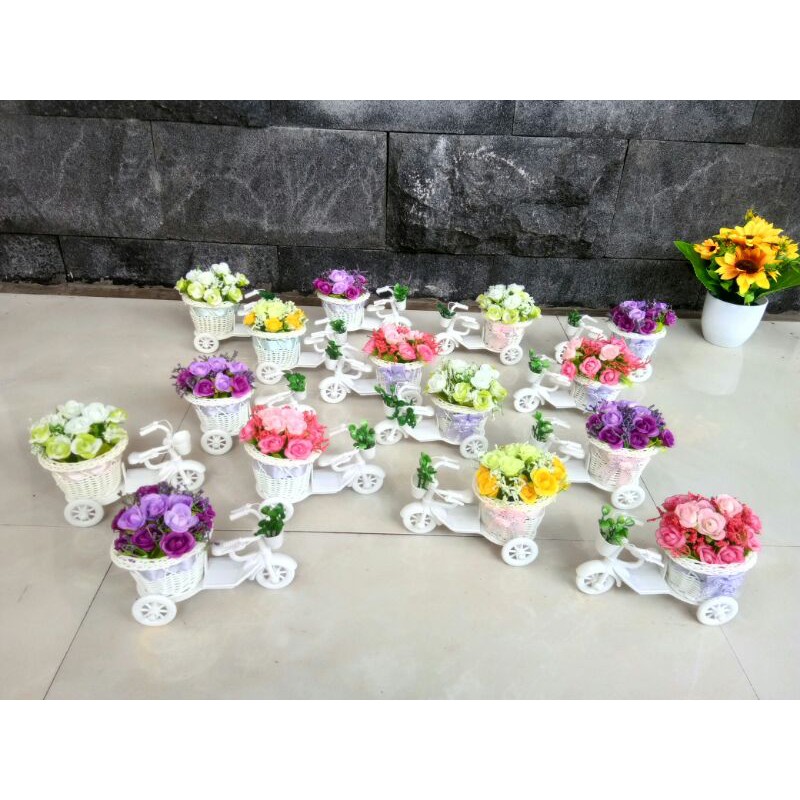 Jual (COD) BUNGA SEPEDA HIAS ARTIFICIAL PLASTIK RANGKAIAN BUNGA SEPEDA ...