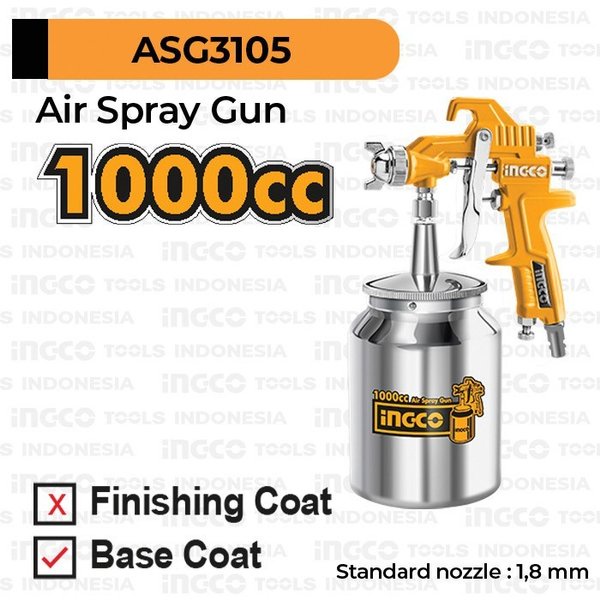 Jual Air Spray Gun INGCO ASG3105 1000cc Spraygun Alat Penyemprot Tabung ...