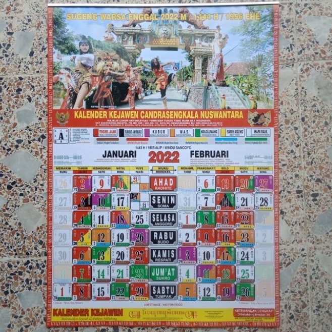 Jual Kalender Jawa 2022 Cadrasengkala Nuswantara Kalender Kejawen ...