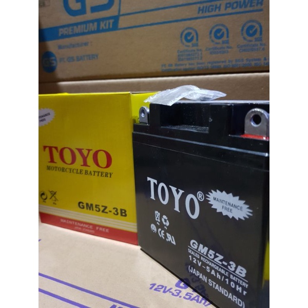 Jual Aki Kering GM5Z MF Grand/Mio/Supra/Smash dll merk TOYO (Bergaransi