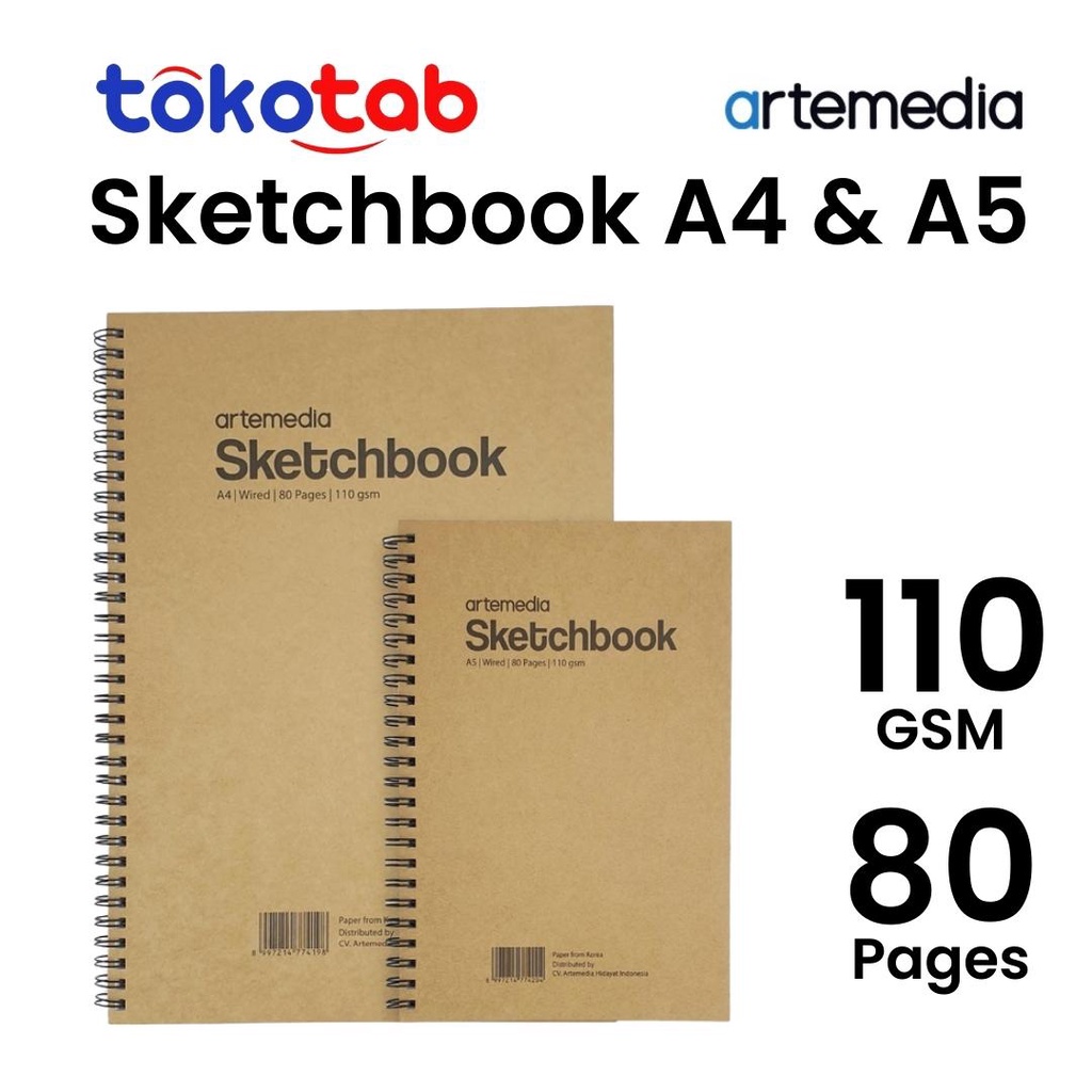 Jual ARTEMEDIA Sketchbook Wired Craft A5 110gsm 774204