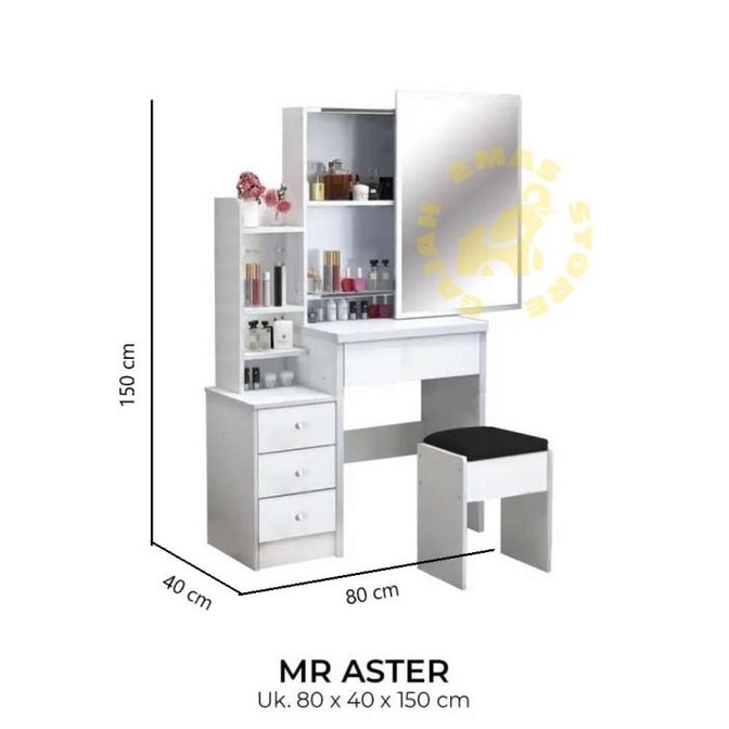 Jual Meja Rias Mr Aster Kaca Sliding Dfd D Shopee Indonesia