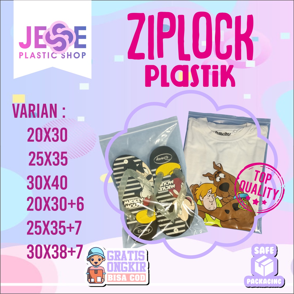 Jual Plastik Klip Tanpa Plong Ziplock Plastik Ziplock Packing Baju Sepatu Bening 20x30 25x35 2589