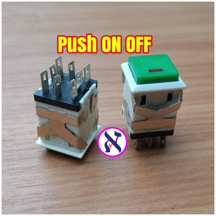 Jual Tombol Push On Off warna merah hijau Kotak indikator Led saklar ...