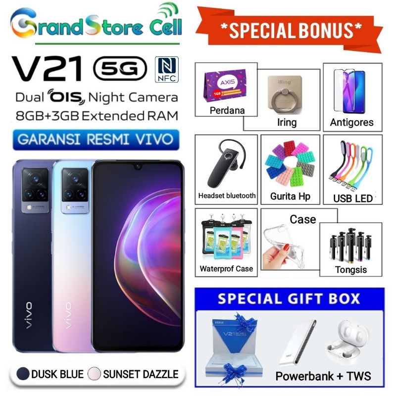 Jual Vivo V21 5g 8 128 Gb V21 4g 8 128 Gb Garansi Resmi Vivo