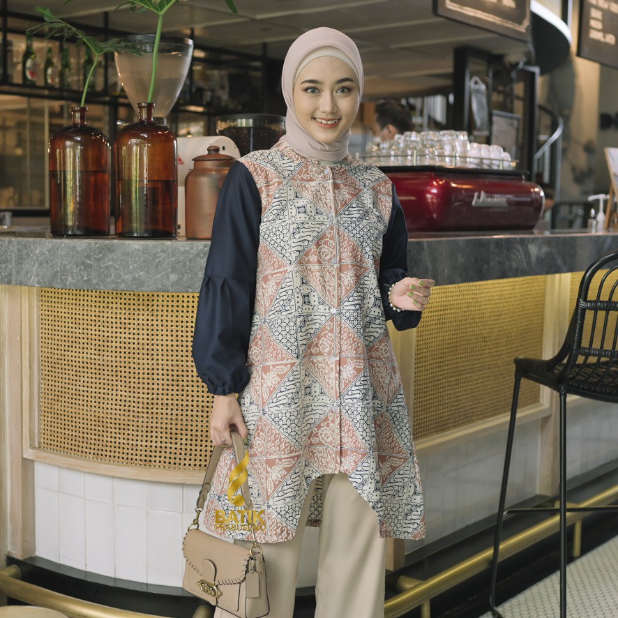 Jual FALISHA Tunik Busui Friendly Baju Batik Prabuseno Atasan Seragam