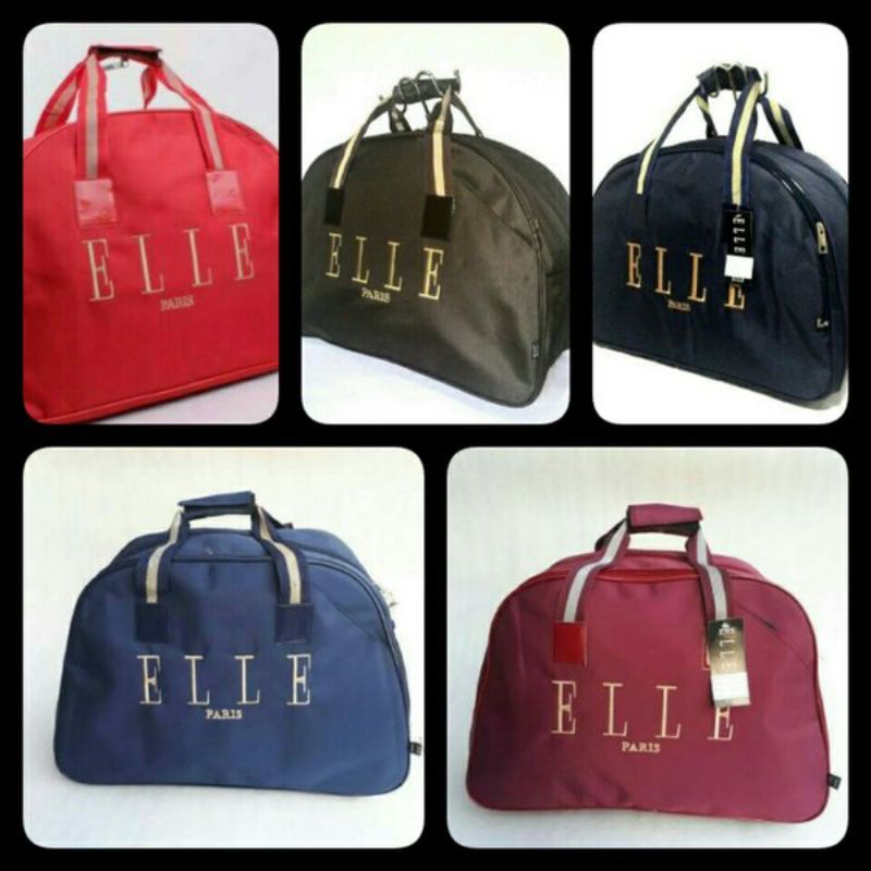 Jual tas travel bag Elle Paris bahan micro super tebal dan halus