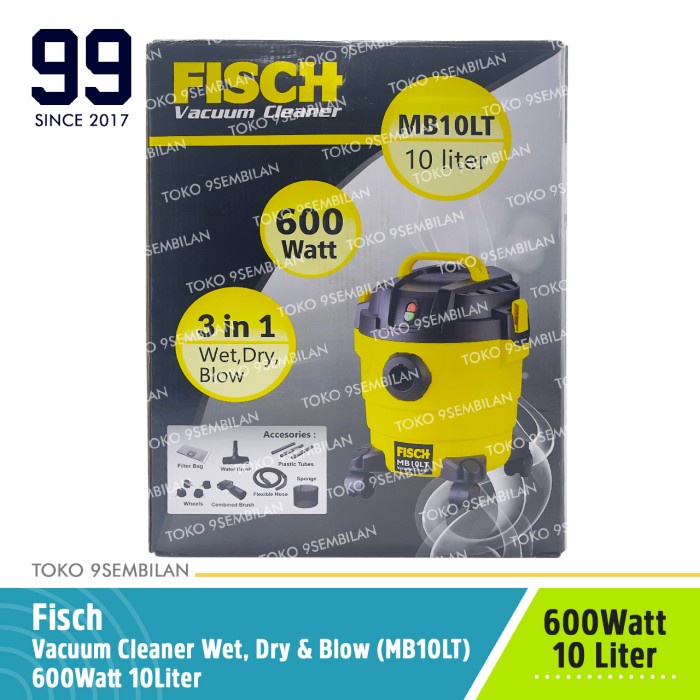 Jual Fisch Vacuum Cleaner 3 in 1 Wet Dry Blow 10 Liter 600W MB10LT MB