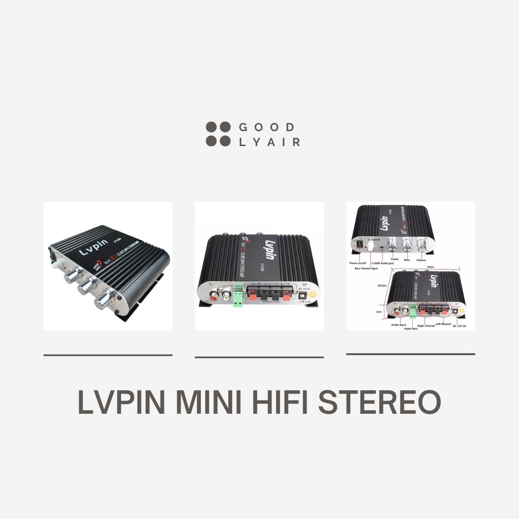 Jual LVPIN Mini HiFi Stereo Amplifier Treble Bass Booster 12V Tipe LP 838 Black 100 Original