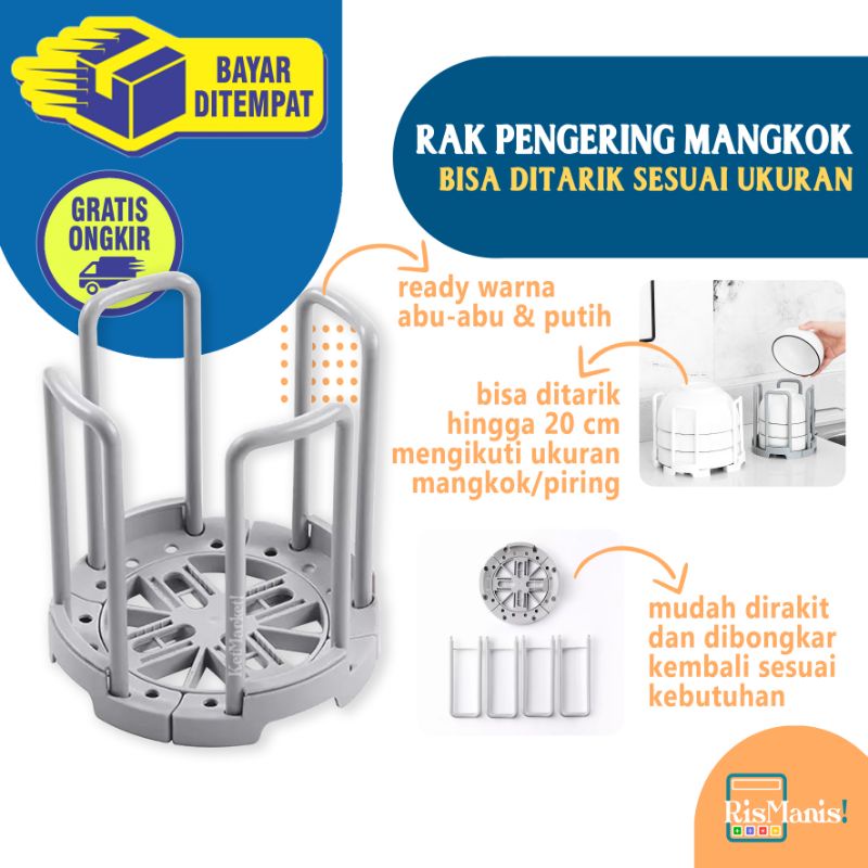 Jual RETRACTABLE BOWL DRYING HOLDER - Rak Bulat Pengering Mangkok Cuci ...