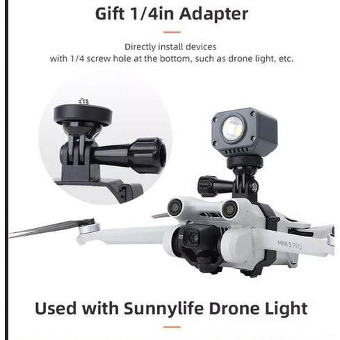 Jual Sunnylife Drone Light Bracket Sports Camera Holder For DJI Mini 3 ...