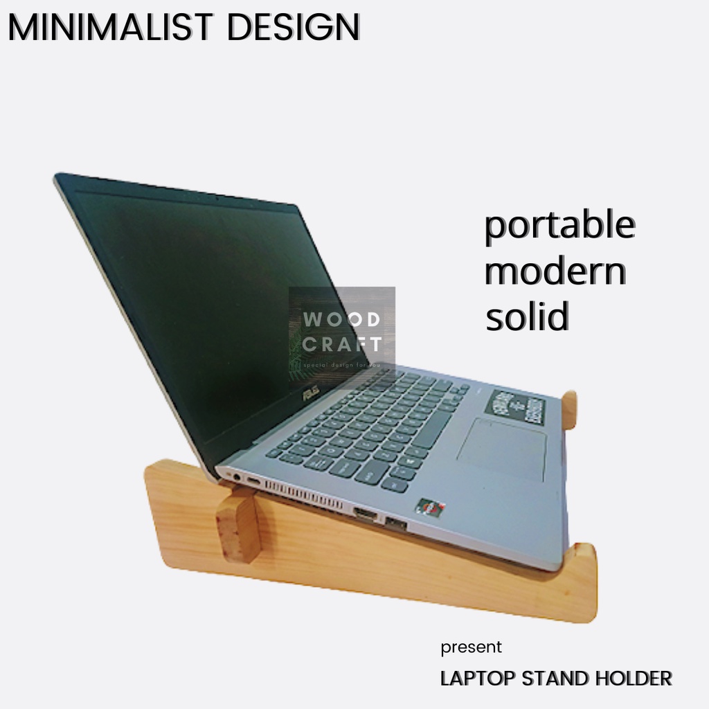 Jual Stand Laptop Kayu Meja Stand Monitor Portable Unik Kayu Pinus ...