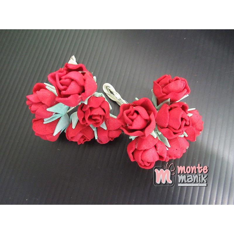 Jual 6 Tangkai Bunga Spon Kuncup Merah 2 cm (APA-21) Montemanik Craft ...