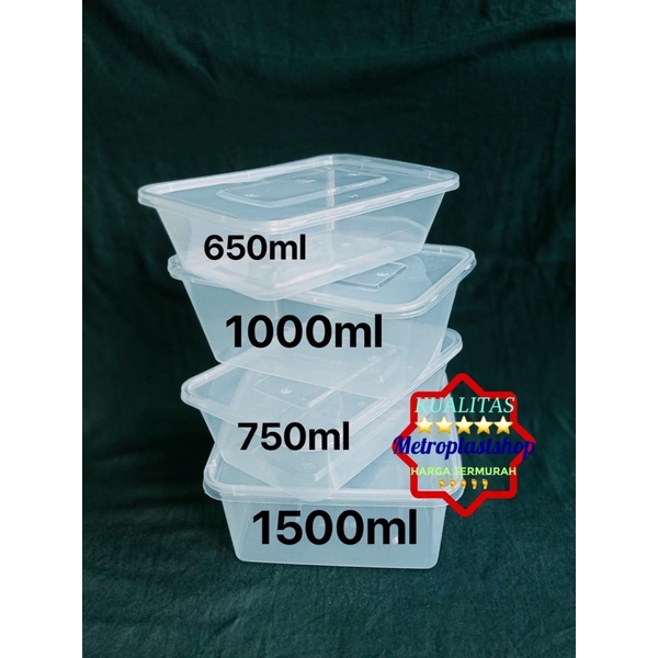 Jual Thinwall Kotak 500ml 650ml 750ml 1000ml Food Grade Kotak