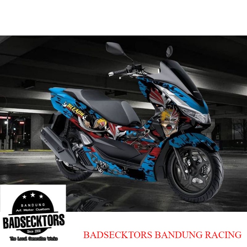 Jual STICKER DECAL HONDA PCX MOTIF BLEACH BLUE keren | Shopee Indonesia