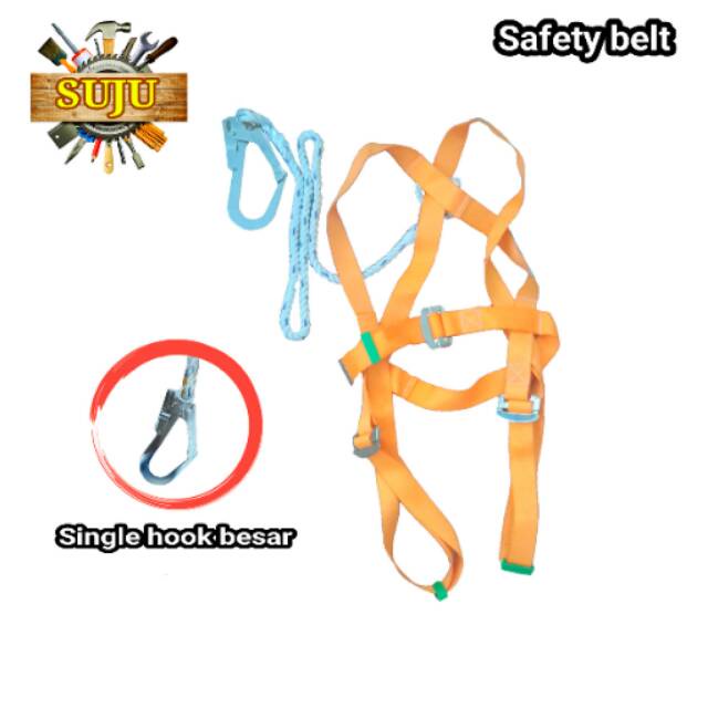 Jual Safety Harness Single Hook BESAR Safety Belt Tali Pengaman Kerja