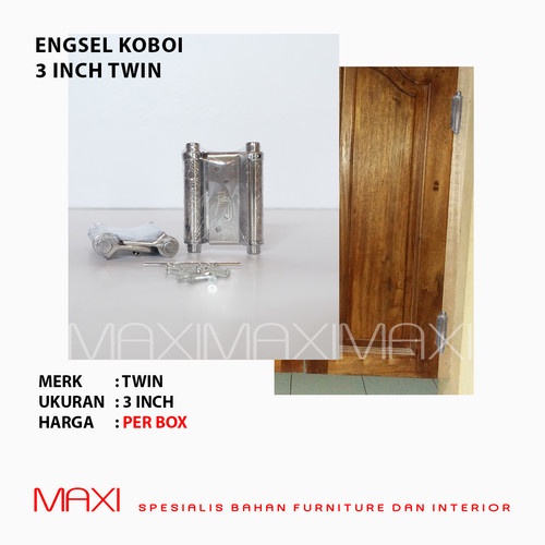 Jual Pertukangan Material Bangunan Twin Stainless Steel Spring Hinges Inch Engsel Koboi