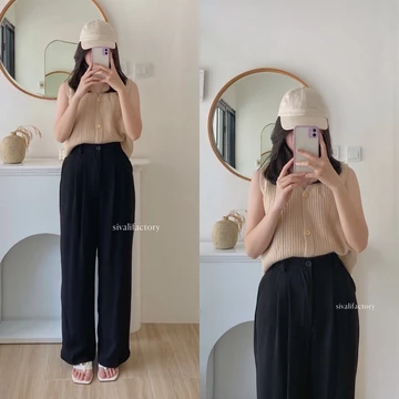 SIVALI Loose Pants 332 Trousers Wanita PART 1 Celana Anti Kusut Celana Kulot Wanita Celana