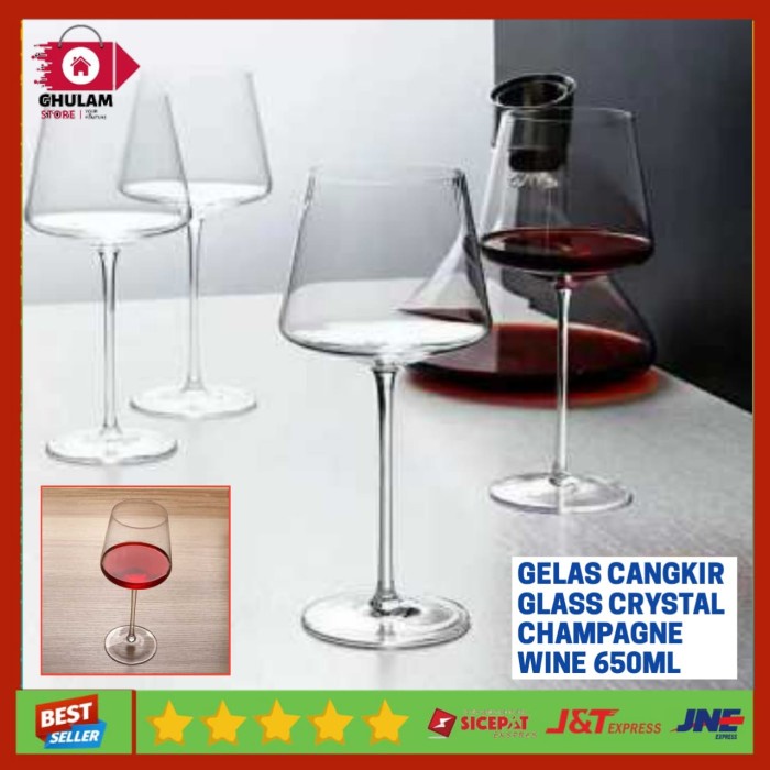 Jual Gelas Kaca Wine Beer Gelas Cangkir Glass Crystal Champagne Wine 650ml Shopee Indonesia 3346
