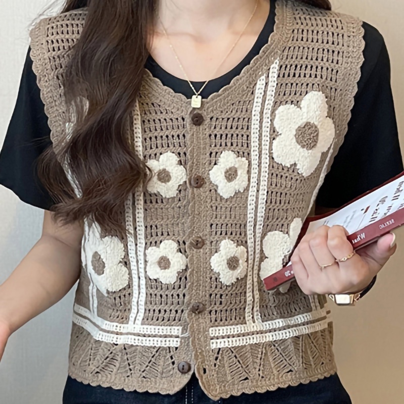 Jual Newlan XF006 Rompi Rajut Wanita Vest Rajut Atasan Rajut Wanita ...