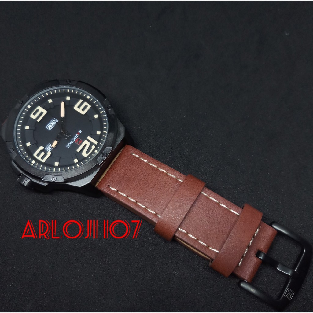 Jual JAM TANGAN NAVIFORCE PRIA TALI KULIT NF 9100 M BLACK LIGHT BROWN ORIGINAL Shopee Indonesia