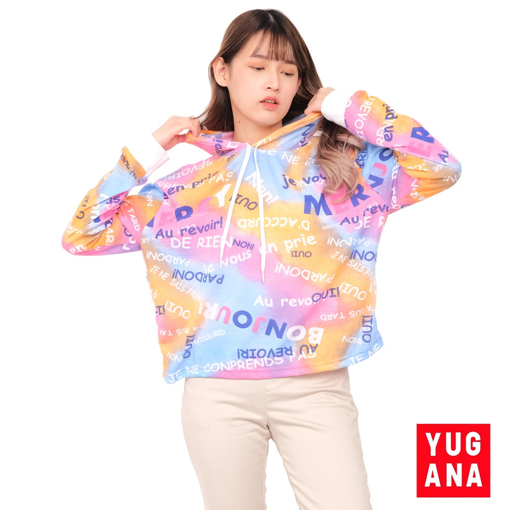 Jual Kaos Crop All Size Lengan Panjang Wanita Hoodie Tie Dye KADE