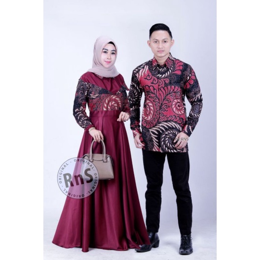 Jual Batik couple modern terbaru set couple batik gamis jumbo velvet ...