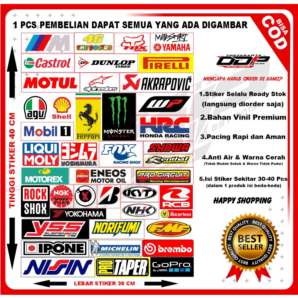 Jual Stiker Pack Racing Viral Sunmori Kekinian Mantap Keren Bahan Bagus