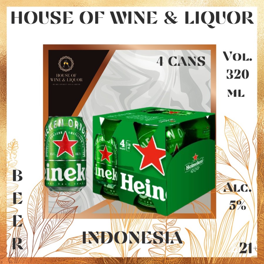 Jual Heineken Can 320 ML ( Isi 4 Kaleng ) | Shopee Indonesia