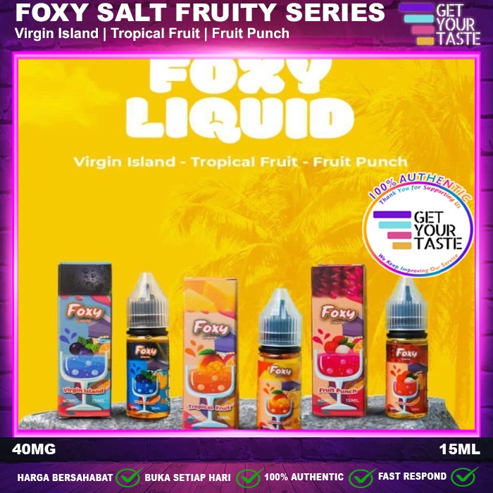 Jual Liquid FOXY Salt Fruity Series 40MG 15ML by INDOBREW | Shopee