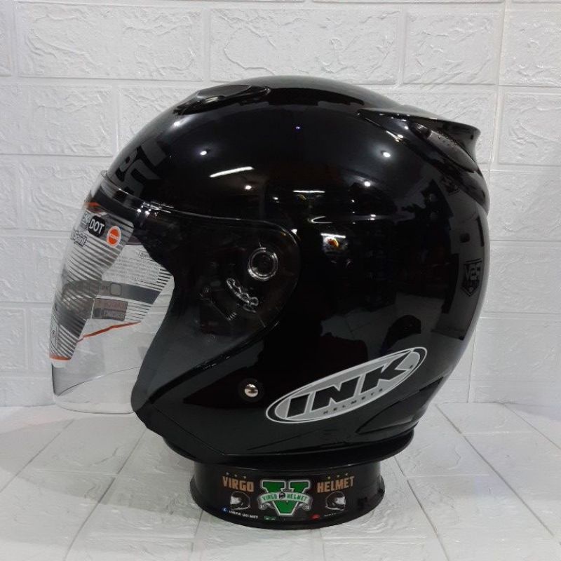 Jual INK CENTRO HELM HALL FACE BLACK GLOSY | Shopee Indonesia