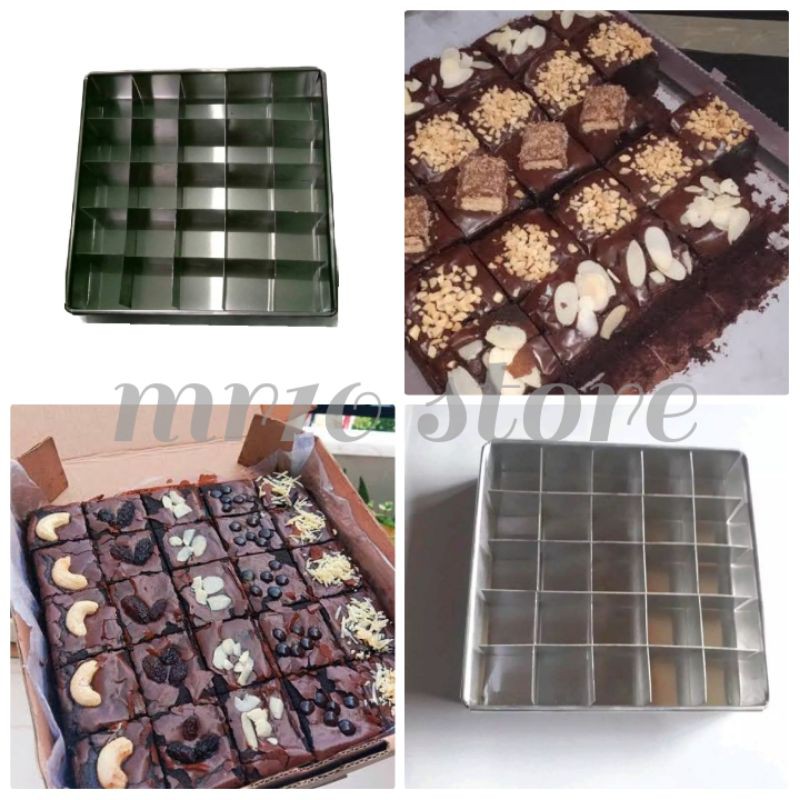 Jual loyang brownies sekat 20x20 isi 25 lubang sekat/loyang sekat