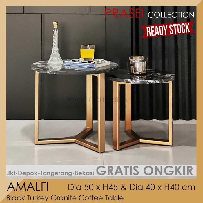 Jual Amalfi - Round Black Granite Coffee Table Meja Sofa Tamu Granite ...