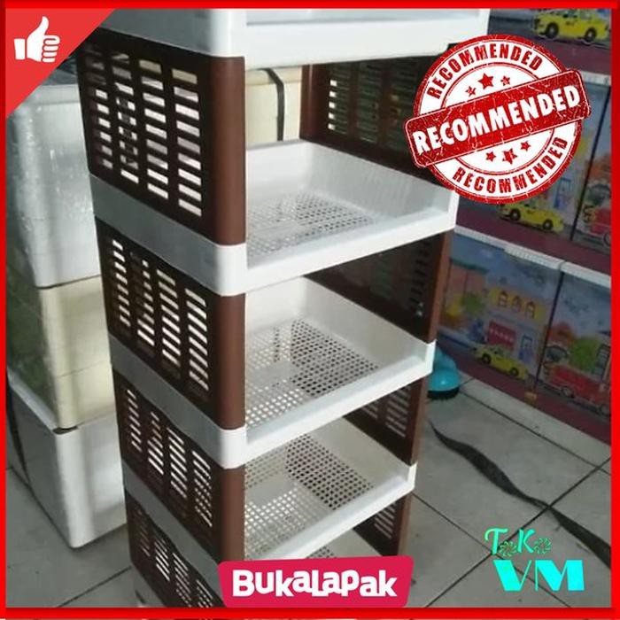 Jual Rak Serbaguna Rak Susun Roda 5 Layer Wheel Storage Rack Trolley ...