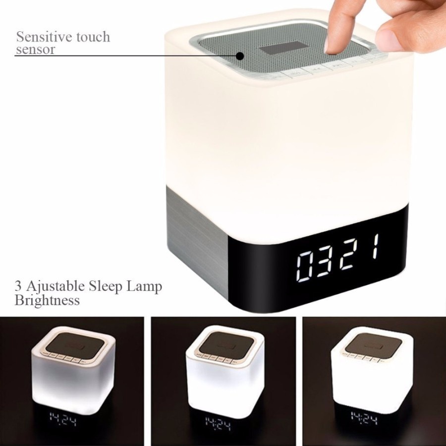 Jual Jam Digital Alarm Smart Bluetooth Speaker RGB Bluetooth MicroSD ...