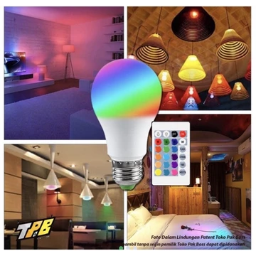 Lampu Bohlam Led 5W 7W 10Watt Rgb 16Warna E27 Lengkap Remot Berubah Warna Remote Control