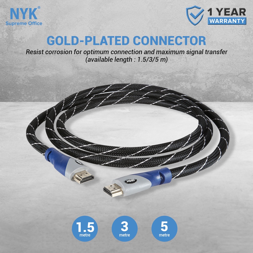 NYK Kabel HDMI v2.0 Support 2160P/1080P High Speed Quality COD (5)