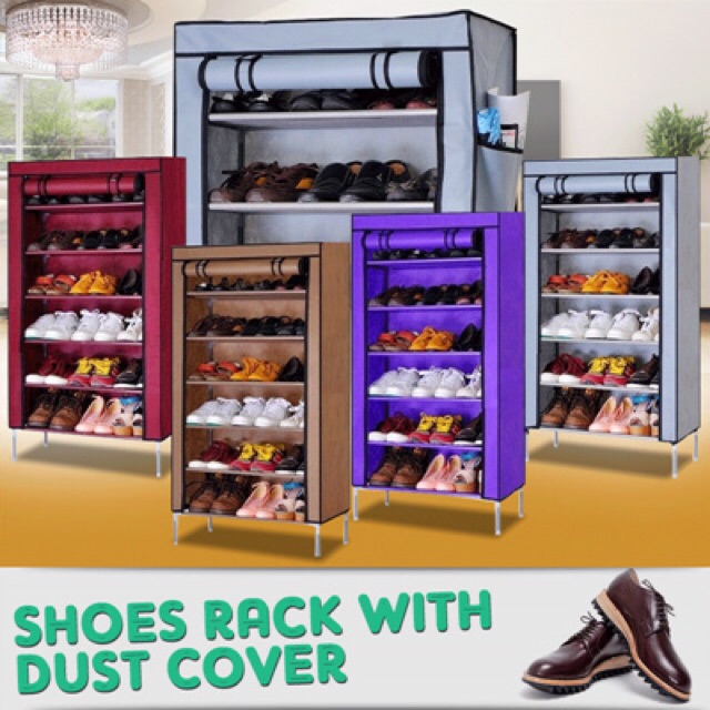 Jual Rak Sepatu Cover 7 Tingkat 6 Susun ( FREE ORKIM ) | Shopee Indonesia