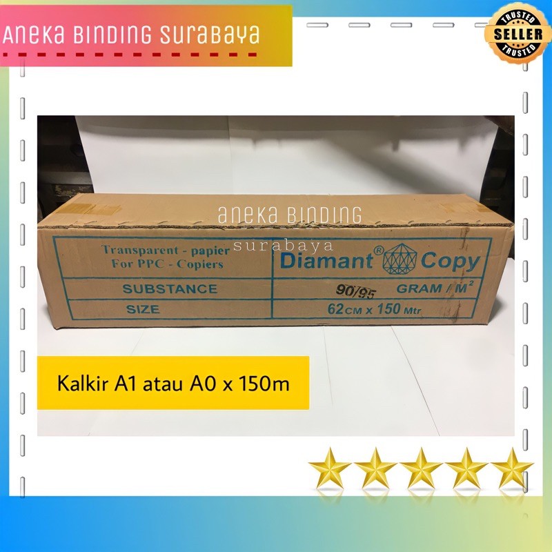 Jual TRACING PAPER / KERTAS KALKIR ROLL A0 A1 150M 90/95gsm Shopee