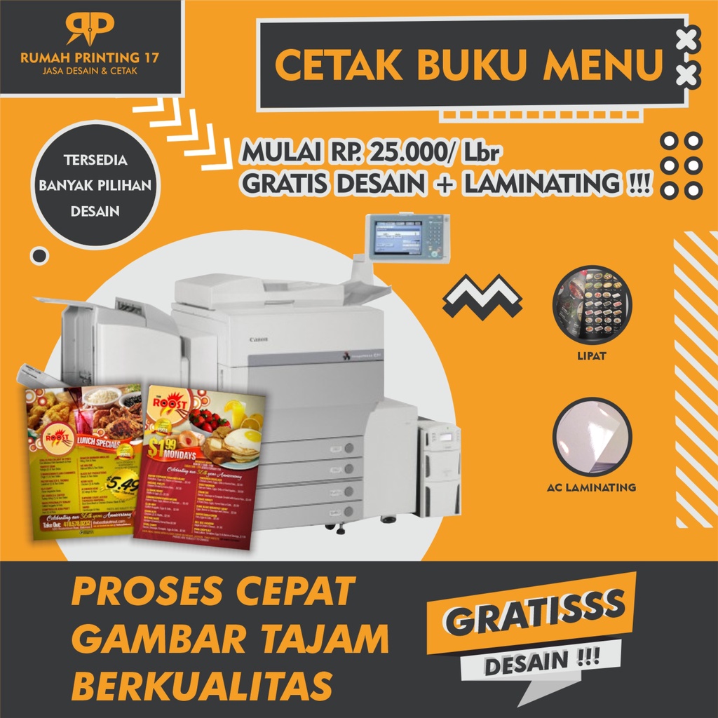 Jual Cetak Buku Menu Gratis Desain Shopee Indonesia