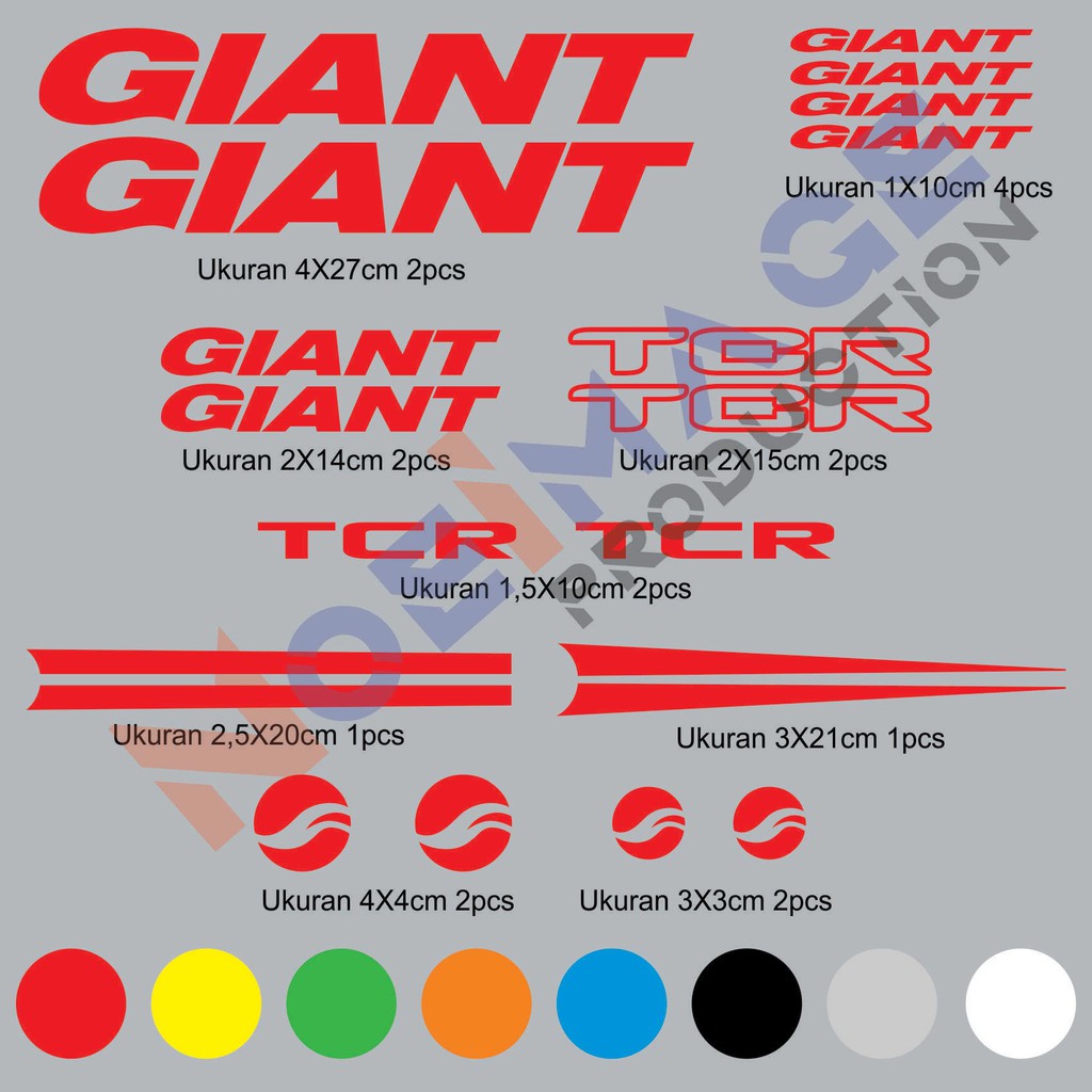 Jual STICKER SEPEDA CUSTOM GIANT TCR KIT 1 | Shopee Indonesia