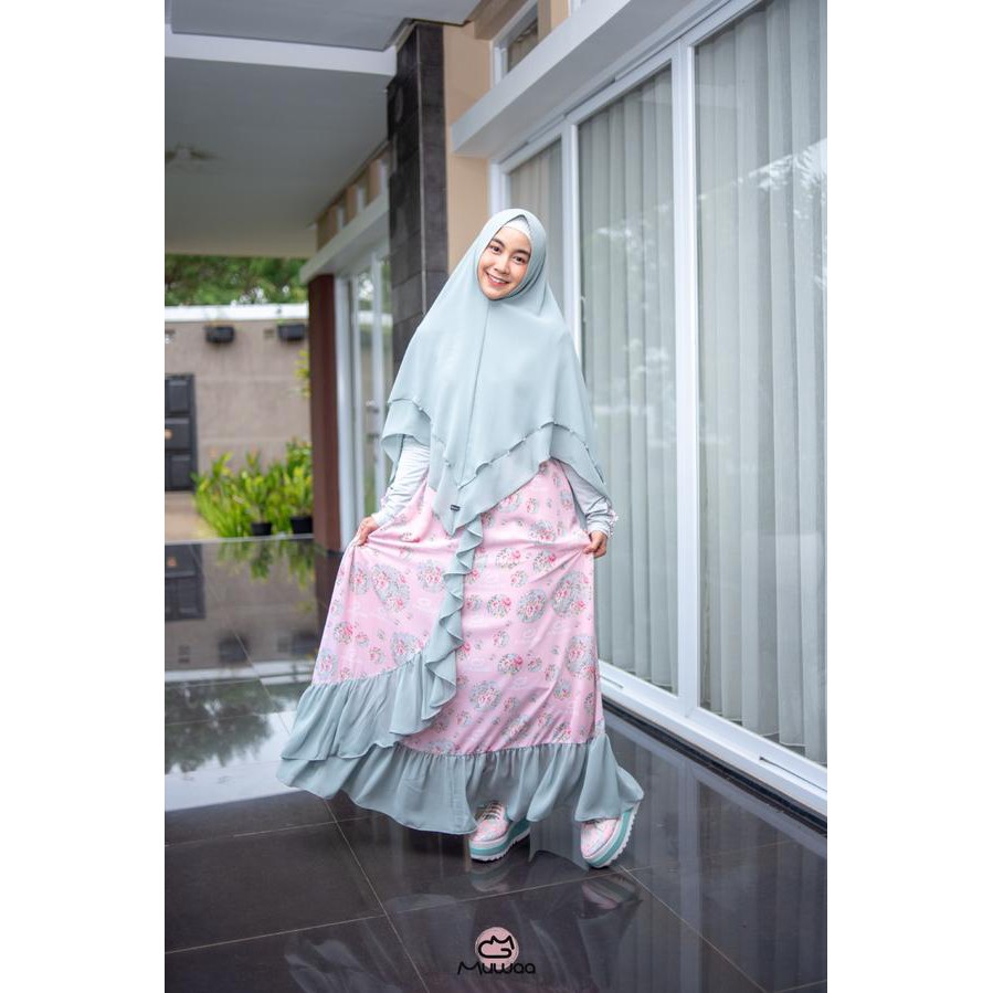 Jual MUWAA DRESS - GAMIS MUWAA - SHABBY PEACH DRESS SET | Shopee Indonesia