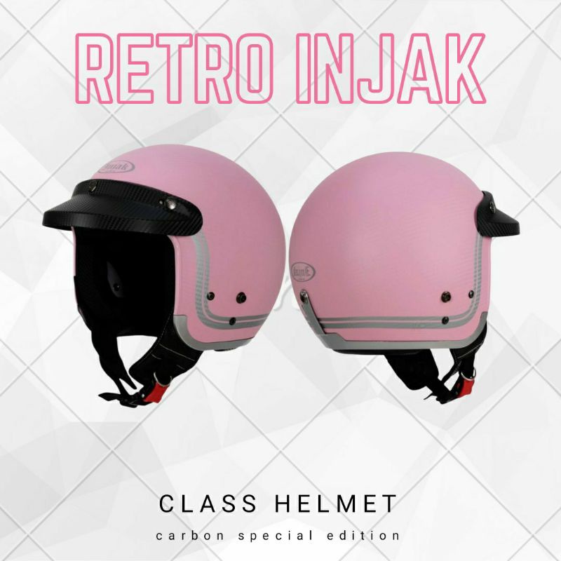 Jual HELM BOGO INJAK DEWASA FULL LEHER | INJAK HELMET GARIS LIS CHROME ...