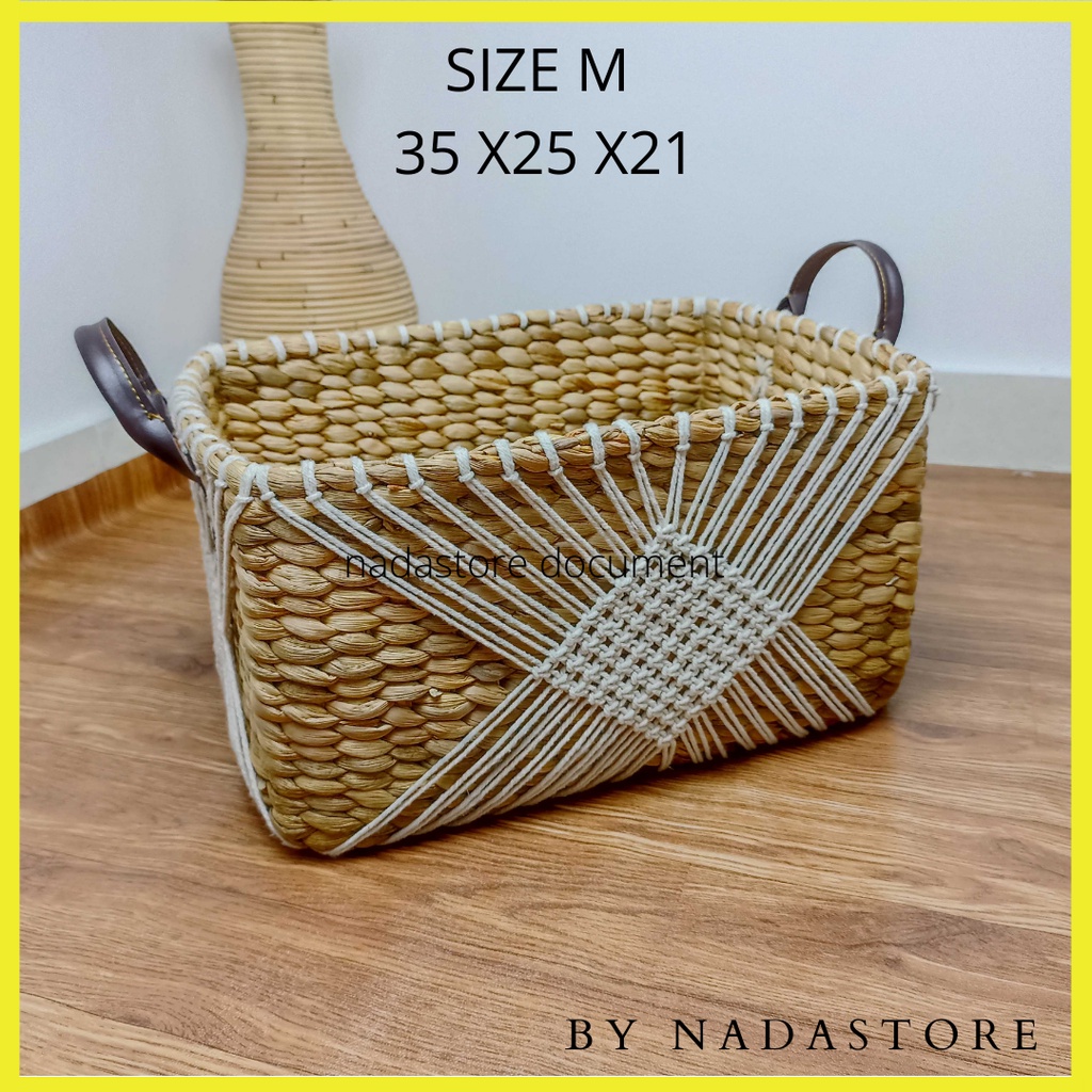 Jual Nadastore Keranjang Rectangular Rajut Macrame Premium / Basket ...