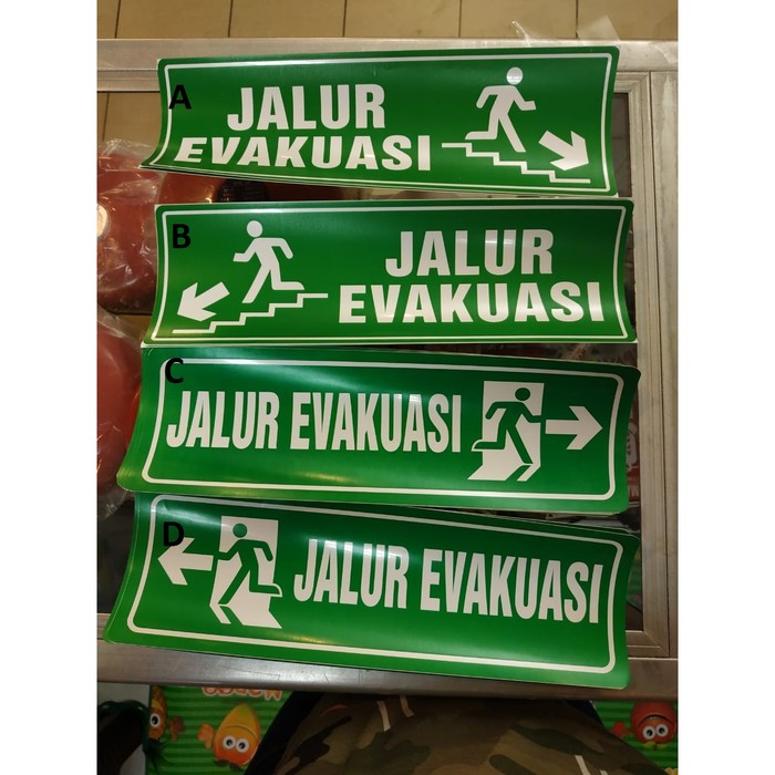 Jual STICKER JALUR EVAKUASI TANGGA KIRI KANAN TANGGA 30X10 | Shopee ...