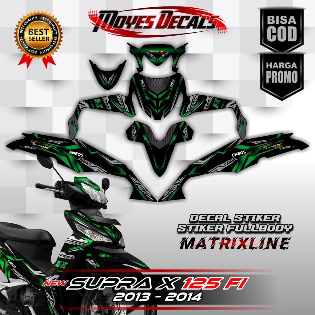 Jual Stiker Fullbody NEW Supra X 125 FI Matrixline Rider Racing Green ...