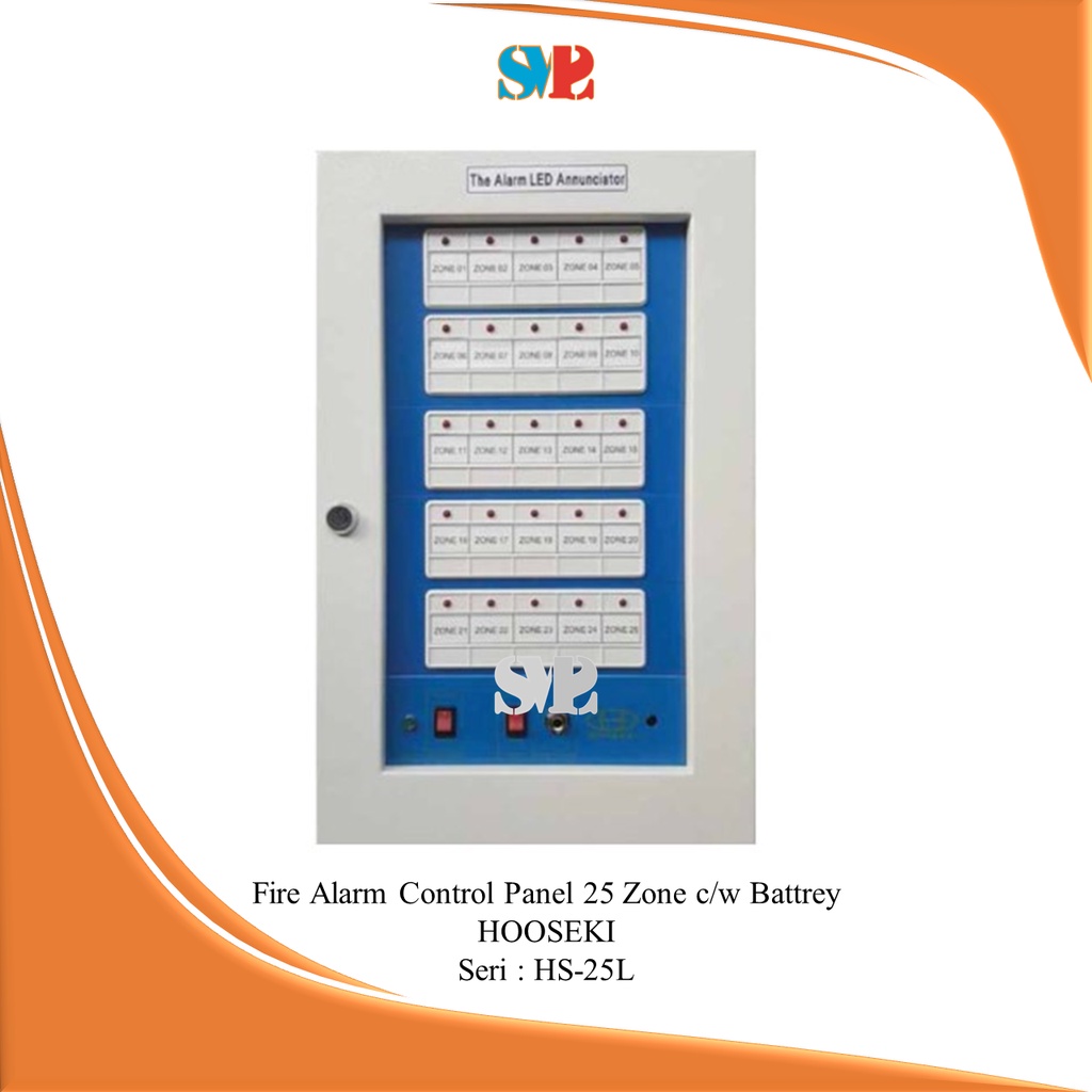 Jual Fire Alarm Control Panel 25 Zone complete with Battery HOOSEKI HS ...