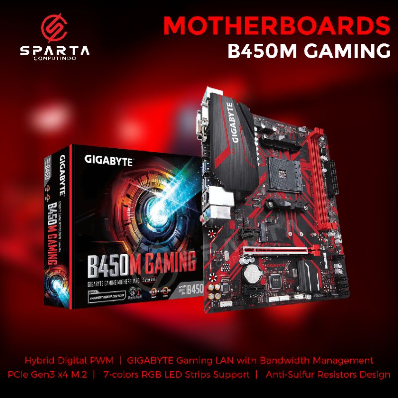 Jual MOTHERBOARD GAMING Socket AM4 B450M GAMING GIGABYTE New Bergaransi
