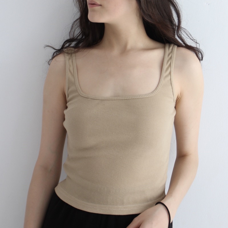 Jual NOIR TOP | Ribbed Knit Square Tank Tanktop Summer Kotak Crop Top ...