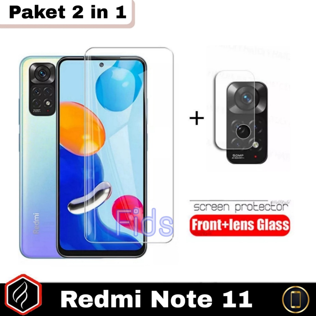 Jual 2 in 1 Tempered Glass Xiaomi Redmi Note 11 4G / Note 10 Pro / Note ...